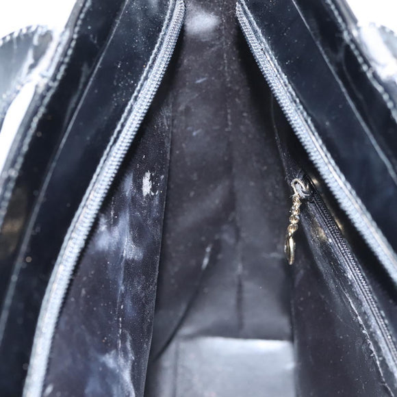 GUCCI Shoulder Bag Enamel Black Gold 002 2113 0483 Auth bs26329