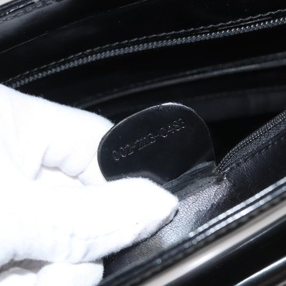 GUCCI Shoulder Bag Enamel Black Gold 002 2113 0483 Auth bs26329