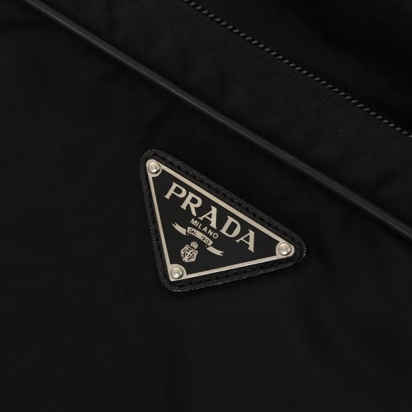 PRADA Garment Cover Nylon Black Silver Auth bs26340