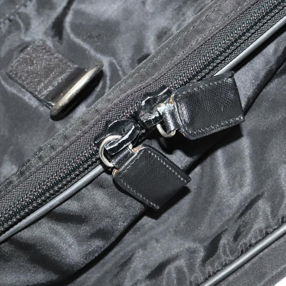 PRADA Garment Cover Nylon Black Silver Auth bs26340