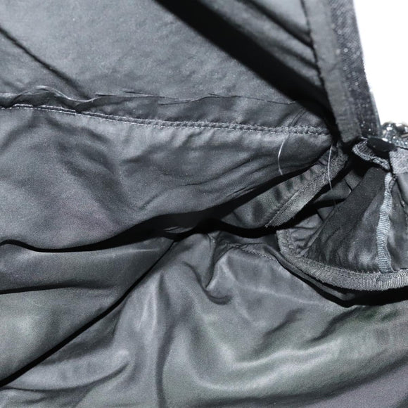 PRADA Garment Cover Nylon Black Silver Auth bs26340