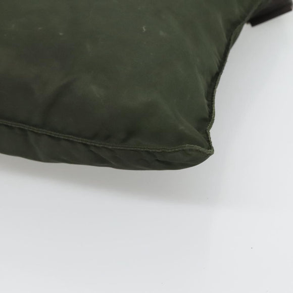 PRADA Umhängetasche Nylon Khaki Silber Auth bs26349