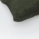 PRADA Shoulder Bag Nylon Khaki Silver Auth bs26349-14