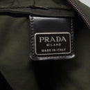 PRADA Shoulder Bag Nylon Khaki Silver Auth bs26349-18