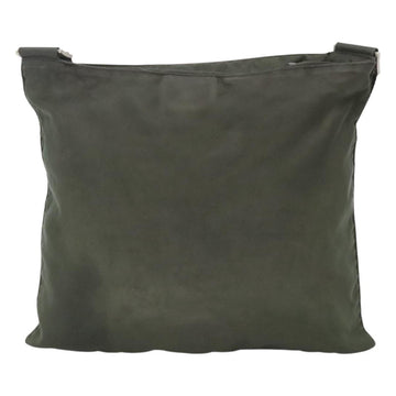 PRADA Shoulder Bag Nylon Khaki Silver Auth bs26349 - 0