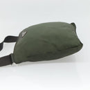 PRADA Shoulder Bag Nylon Khaki Silver Auth bs26349-4