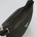 PRADA Shoulder Bag Nylon Khaki Silver Auth bs26349-6