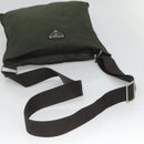 PRADA Shoulder Bag Nylon Khaki Silver Auth bs26349-7