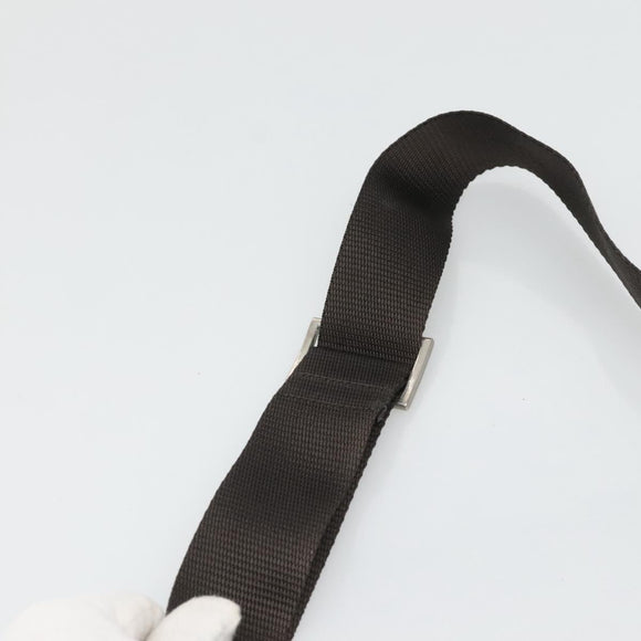 PRADA Umhängetasche Nylon Khaki Silber Auth bs26349