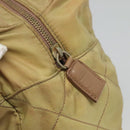 PRADA Chain Shoulder Bag Nylon Beige Gold Auth bs26352-10