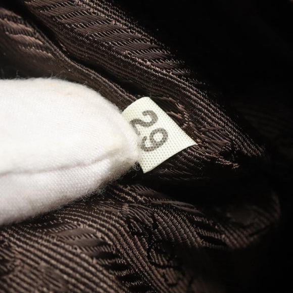 PRADA Chain Shoulder Bag Nylon Beige Gold Auth bs26352