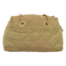 PRADA Chain Shoulder Bag Nylon Beige Gold Auth bs26352-2