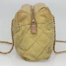 PRADA Chain Shoulder Bag Nylon Beige Gold Auth bs26352-3
