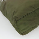 PRADA Shoulder Bag Nylon Khaki Silver Auth bs26358-16