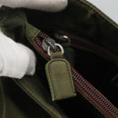 PRADA Shoulder Bag Nylon Khaki Silver Auth bs26358-10