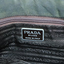 PRADA Shoulder Bag Nylon Khaki Silver Auth bs26358-18