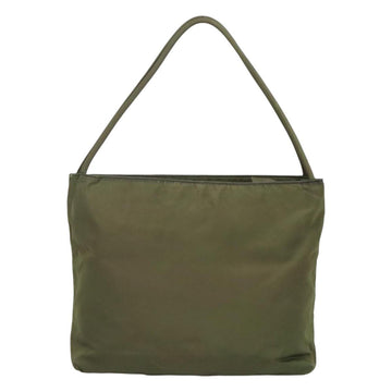 PRADA Shoulder Bag Nylon Khaki Silver Auth bs26358 - 0
