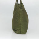 PRADA Shoulder Bag Nylon Khaki Silver Auth bs26358-3