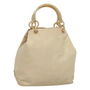 PRADA Hand Bag Nylon Plastic Beige Silver Auth bs26359-1