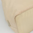 PRADA Hand Bag Nylon Plastic Beige Silver Auth bs26359-15