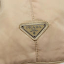 PRADA Hand Bag Nylon Plastic Beige Silver Auth bs26359-17