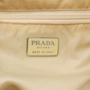 PRADA Hand Bag Nylon Plastic Beige Silver Auth bs26359-18
