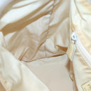 PRADA Hand Bag Nylon Plastic Beige Silver Auth bs26359-20