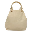 PRADA Hand Bag Nylon Plastic Beige Silver Auth bs26359-13