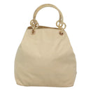 PRADA Hand Bag Nylon Plastic Beige Silver Auth bs26359-2