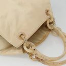 PRADA Hand Bag Nylon Plastic Beige Silver Auth bs26359-6