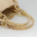 PRADA Hand Bag Nylon Plastic Beige Silver Auth bs26359-7