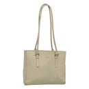 PRADA Shoulder Bag Leather nylon White Silver Auth bs26360-1