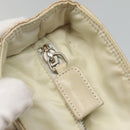 PRADA Shoulder Bag Leather nylon White Silver Auth bs26360-10