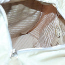 PRADA Shoulder Bag Leather nylon White Silver Auth bs26360-19