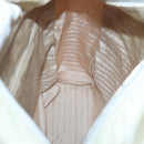 PRADA Shoulder Bag Leather nylon White Silver Auth bs26360-20