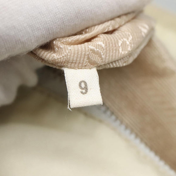 PRADA Shoulder Bag Leather nylon White Silver Auth bs26360