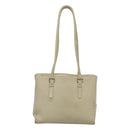 PRADA Shoulder Bag Leather nylon White Silver Auth bs26360-2