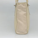 PRADA Shoulder Bag Leather nylon White Silver Auth bs26360-3
