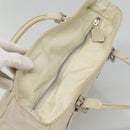 PRADA Shoulder Bag Leather nylon White Silver Auth bs26360-6