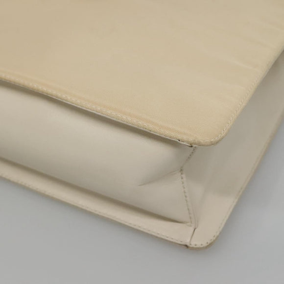 PRADA Shoulder Bag Nylon Leather White Silver Auth bs26362