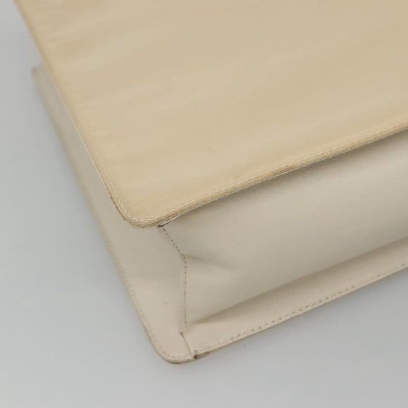 PRADA Shoulder Bag Nylon Leather White Silver Auth bs26362