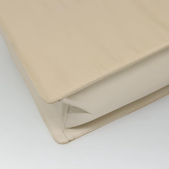 PRADA Shoulder Bag Nylon Leather White Silver Auth bs26362