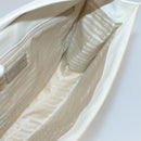 PRADA Shoulder Bag Nylon Leather White Silver Auth bs26362-18