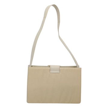 PRADA Shoulder Bag Nylon Leather White Silver Auth bs26362 - 0