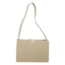 PRADA Shoulder Bag Nylon Leather White Silver Auth bs26362-2