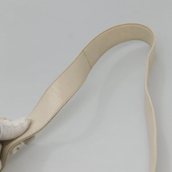 PRADA Shoulder Bag Nylon Leather White Silver Auth bs26362