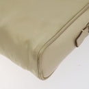 PRADA Hand Bag Nylon Leather Beige Gold Auth bs26363-15