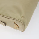 PRADA Hand Bag Nylon Leather Beige Gold Auth bs26363-16