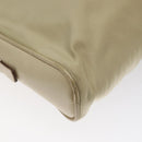 PRADA Hand Bag Nylon Leather Beige Gold Auth bs26363-18