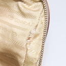 PRADA Hand Bag Nylon Leather Beige Gold Auth bs26363-9